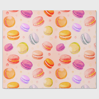 Colorful Macarons watercolor pattern paper
