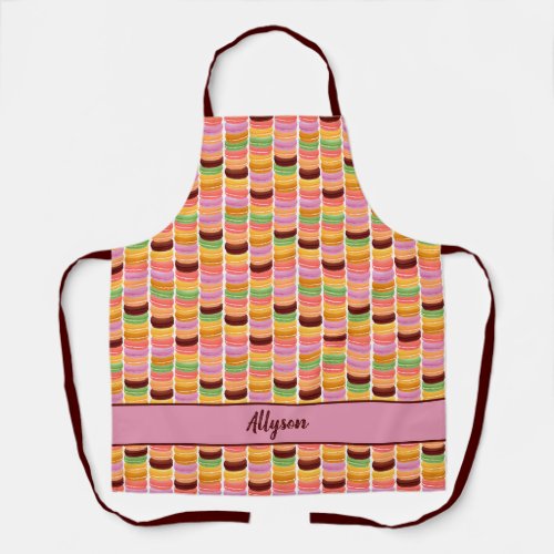 Colorful Macaroon Stacks Pattern Apron