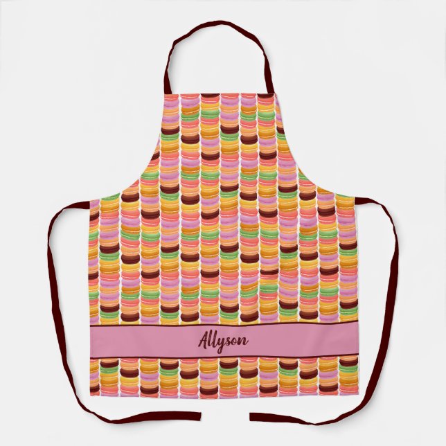 Colorful Macaroon Stacks Pattern Apron (Front)