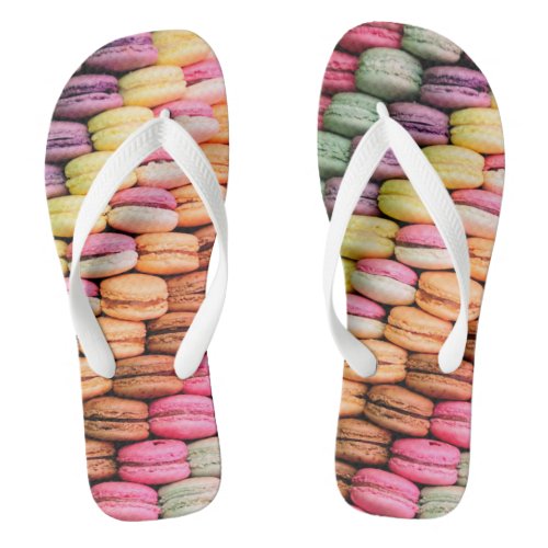 Colorful Macaroons Quirky Flip Flops