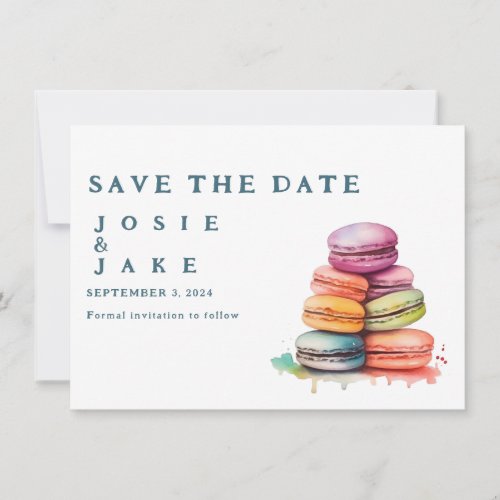 Colorful macaroons Save the Date