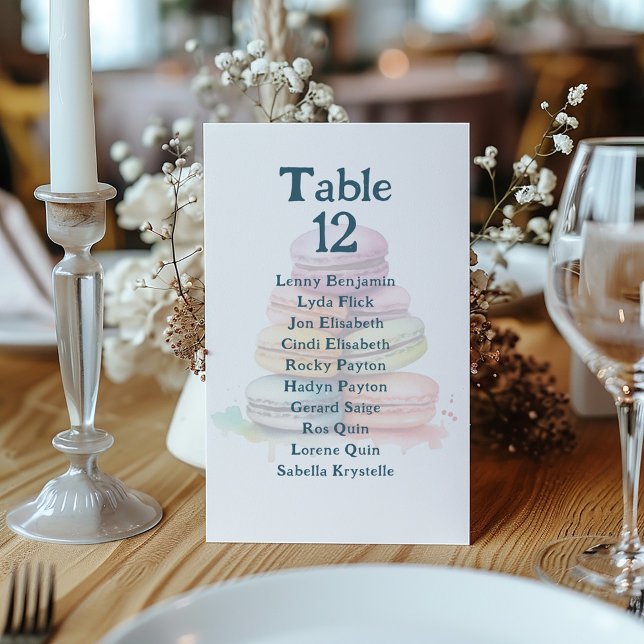 Colorful macaroons Table Number Seating Chart (Colorful macaroons Table Number Seating Chart)