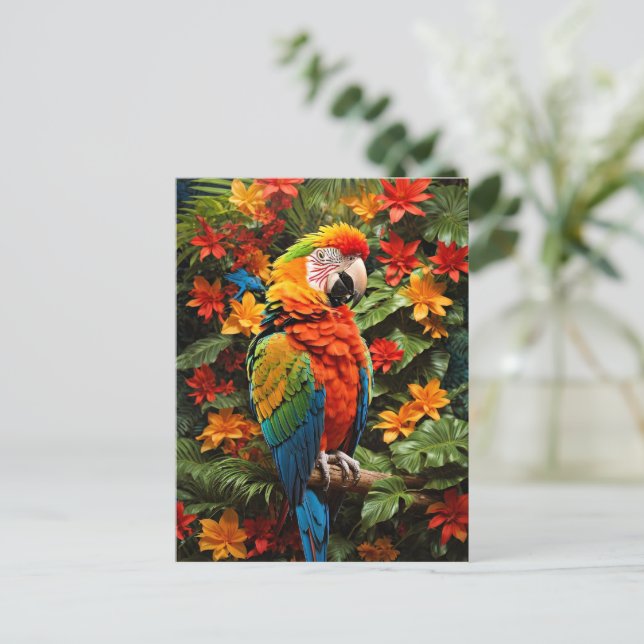 Colorful Macaw Bird Postcard (Standing Front)