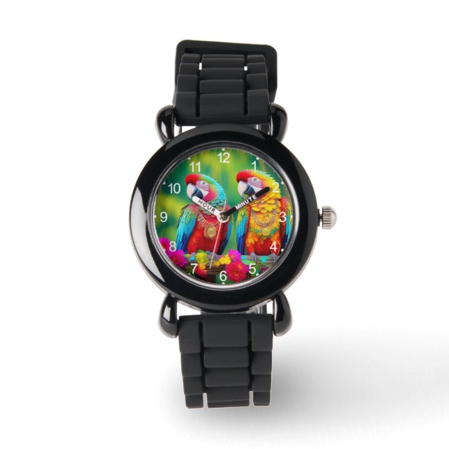 Colorful Macaw Birds On The Branch-67859 Watch (Front)