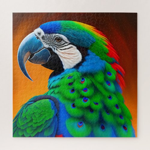 Colorful Macaw Parrot Bird Painting Jigsaw Puzzle