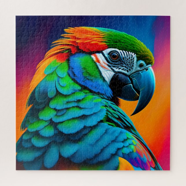 Colorful Macaw Parrot Bird Painting Jigsaw Puzzle (Vertical)