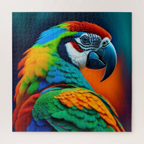 Colorful Macaw Parrot Bird Painting Jigsaw Puzzle