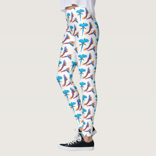 Colorful Macaw Parrots Leggings (Left)