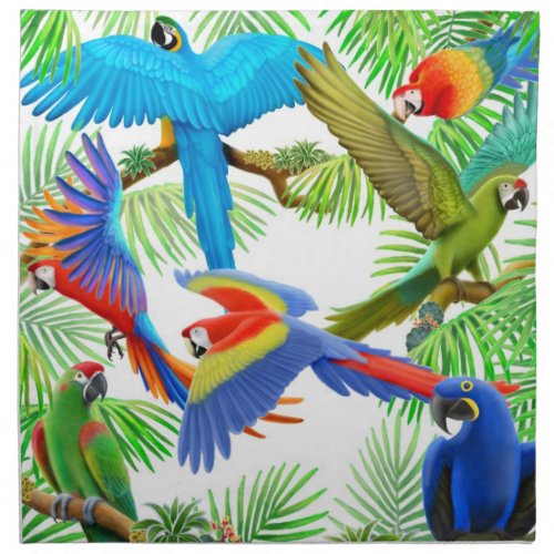 Colorful Macaw Parrots Napkin