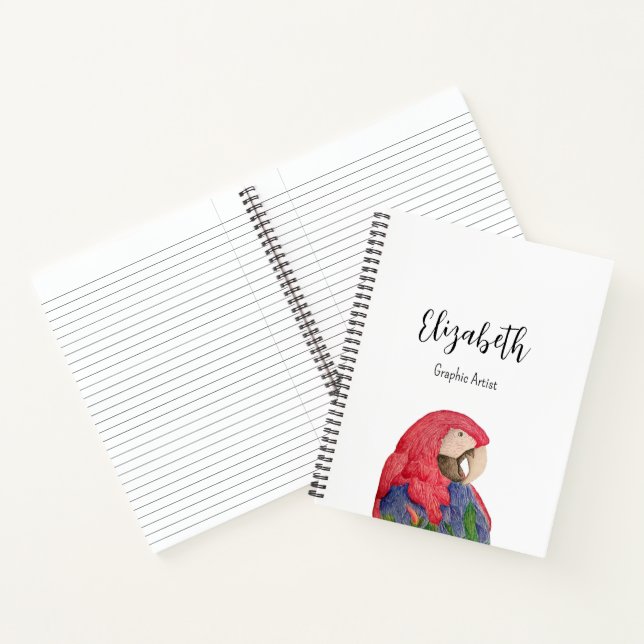 Colorful Macaw Tropical Parrot Illustration Notebook (Inside)