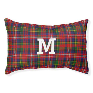Colorful MacPherson Plaid Monogram Pet Bed