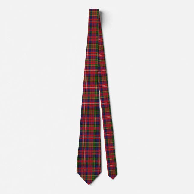 Colorful MacPherson Tartan Plaid Neck Tie (Front)