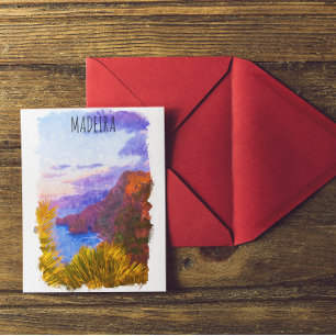 Colorful Madeira Portugal Scenery Travel Postcard