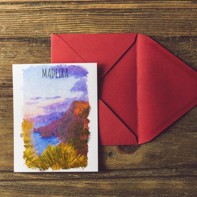Colorful Madeira Portugal Scenery Travel  Postcard (madeira portuguese island ocean view postcard)