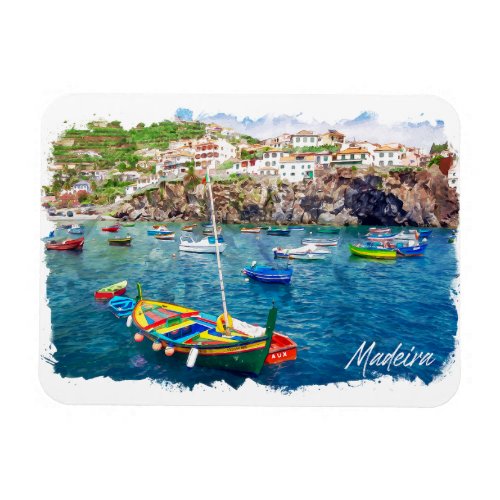 Colorful Madeira Portugal Vintage Travel  Magnet