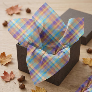 Colorful Madras Plaid Retro Tartan Fall Party Tissue Paper