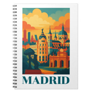Colorful Madrid Spain Vintage Travel Notebook