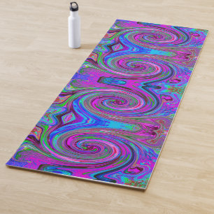 Colorful Magenta Swirl Retro Abstract Design Yoga Mat