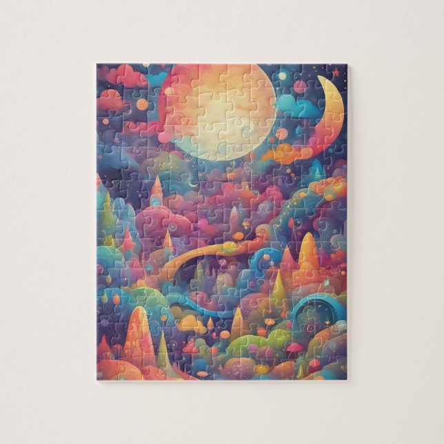 Colorful Magic Enchanted Valley Jigsaw Puzzle (Vertical)