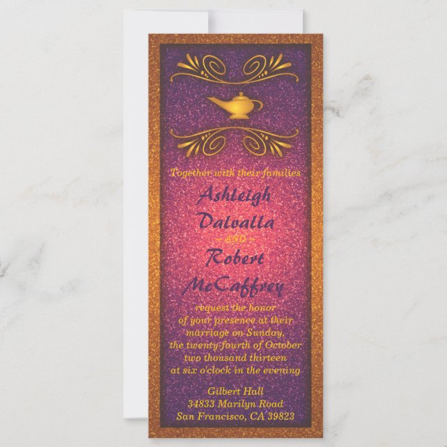 Colorful Magic Lamp Wedding Invitation (Front)