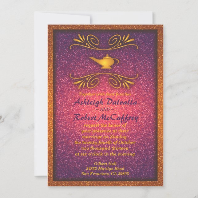 Colorful Magic Lamp Wedding Invitation 2 (Front)