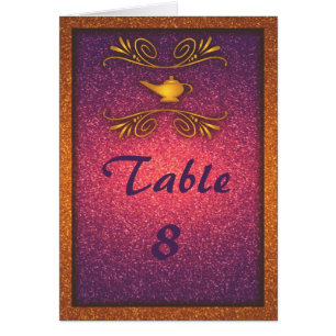 Colorful Magic Lamp Wedding Table Number Card