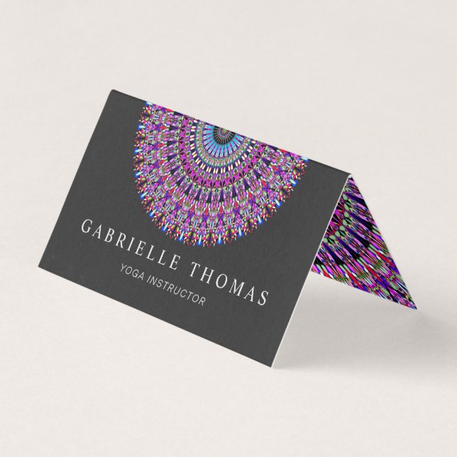 Colorful Magic Mandala Business Card (Front)