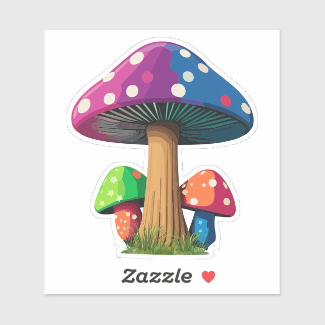 Colorful Magic Mushroom Sticker  (Sheet)