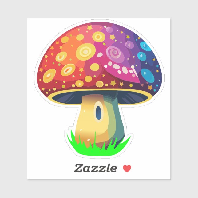Colorful Magic Mushroom Sticker  (Sheet)