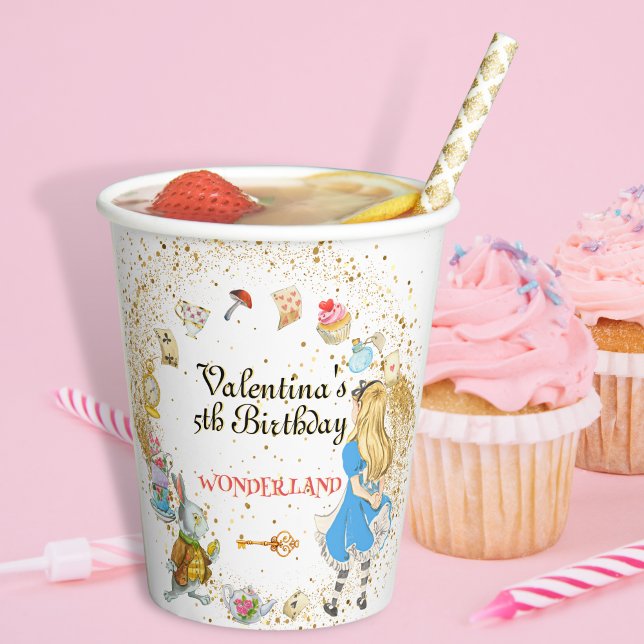 Colorful Magical Alice's Wonderland Birthday Paper Cups (Creator Uploaded)