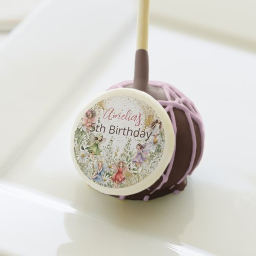 Colorful Magical Fairies Gold Glitter Birthday Cake Pops