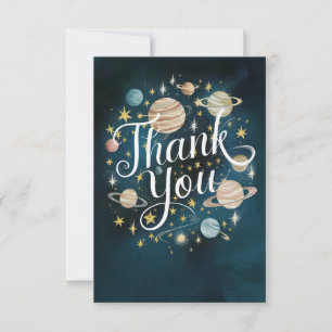Colorful Magical Starry Celestial Thank You Card