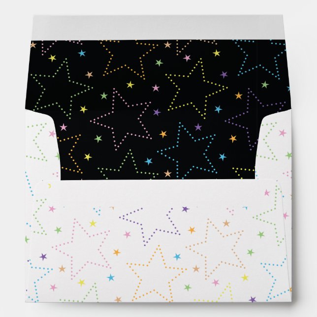 Colorful Magical Starry Night Sky Pattern Envelope (Back (Bottom))