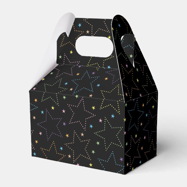 Colorful Magical Starry Night Sky Pattern Favor Boxes (Front Side)