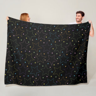 Colorful Magical Starry Night Sky Pattern Fleece Blanket
