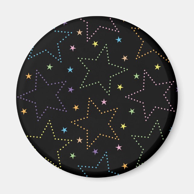 Colorful Magical Starry Night Sky Pattern Magnet (Front)
