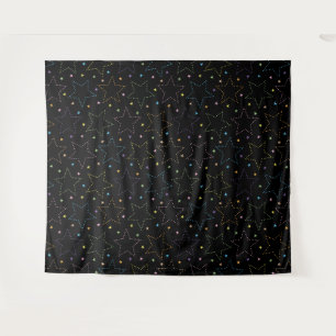 Colorful Magical Starry Night Sky Pattern Tapestry