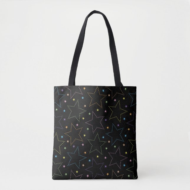 Colorful Magical Starry Night Sky Pattern Tote Bag (Front)