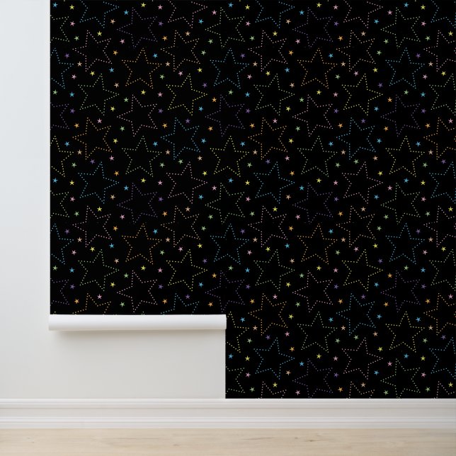 Colorful Magical Starry Night Sky Pattern Wallpaper (Application)