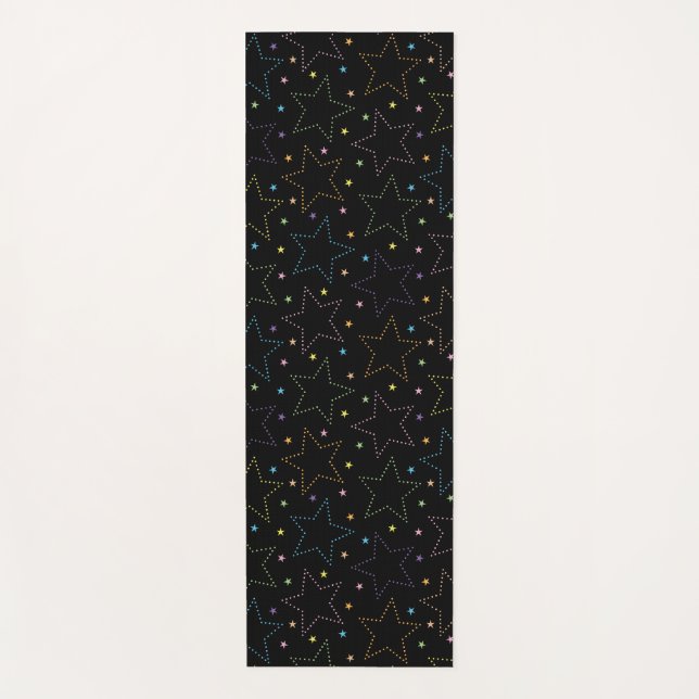 Colorful Magical Starry Night Sky Pattern Yoga Mat (Front)