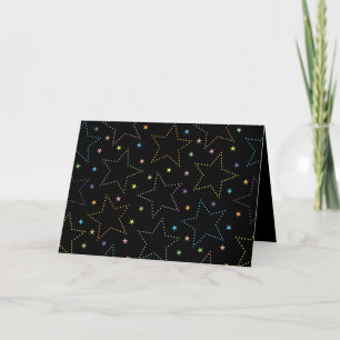 Colorful Magical Starry Sky Pattern Greeting Card