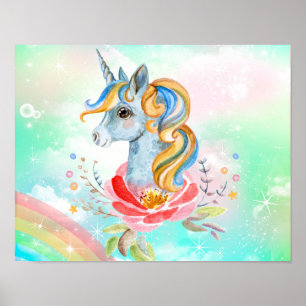 Colorful Magical Unicorn Rainbow Poster