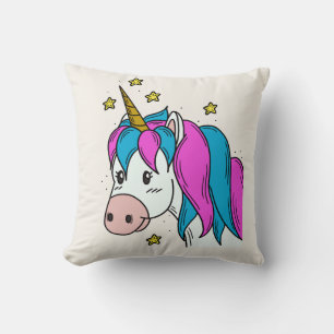Colorful Magical Unicorn Throw Pillow – Whimsical