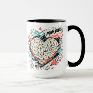 Colorful Mahjong Tiles Asian Game Night Design Mug