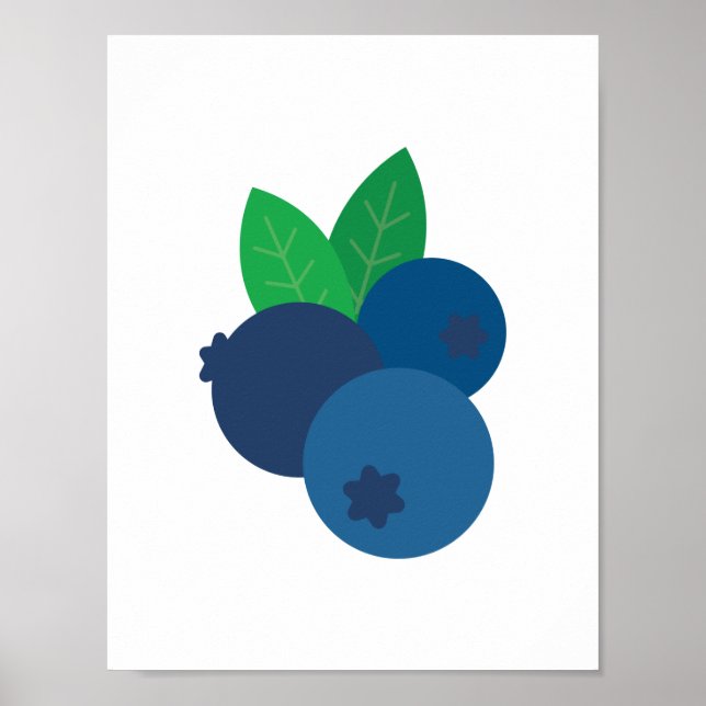 Colorful Maine Blueberries Poster (Front)