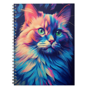 Colorful Maine Coon Cat Notebook