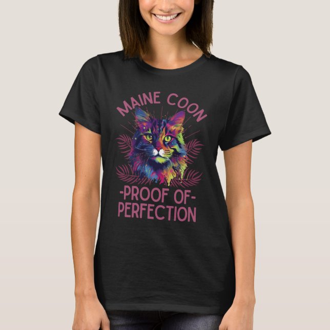 Colorful Maine-coon cat T-Shirt (Front)