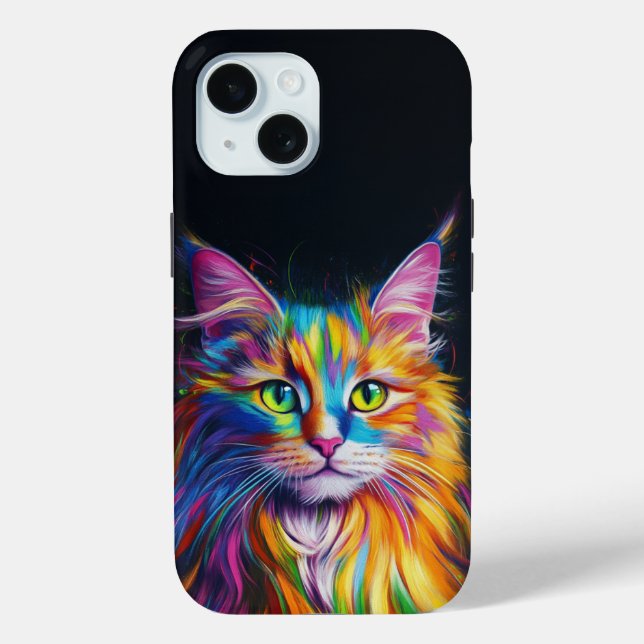 Colorful Maine Coon Phone Case (Back)