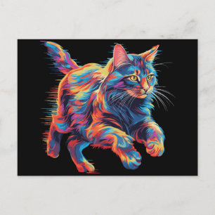 Colorful Maine Coon Postcard