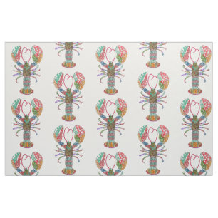 Colorful Maine Red Lobster Fabric